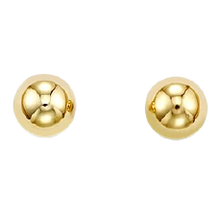 Load image into Gallery viewer, 14k 5mm Ball Stud Earrings with Butterfly and post