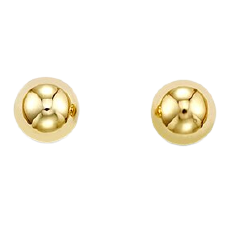 14k 5mm Ball Stud Earrings with Butterfly and post