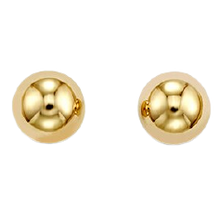 Load image into Gallery viewer, 14k 6mm Ball Stud Earrings with Butterfly and post