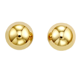 14k 7mm Ball Stud Earrings with Butterfly and post