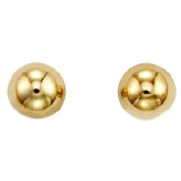 14k 4mm Ball Stud Earrings with Butterfly and post