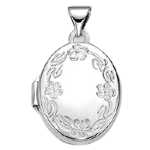 10k Oval Locket with Floral Engraving