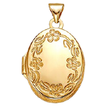 Load image into Gallery viewer, 10k Oval Locket with Floral Engraving