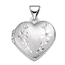 10k Heart Locket with Diamond Cuts Small