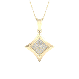 10k 0.10ct TW diamond pendant this pendant with 18" rolo chain