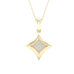 10k 0.05 ct TW diamond pendant this pendant with 18" rolo chain
