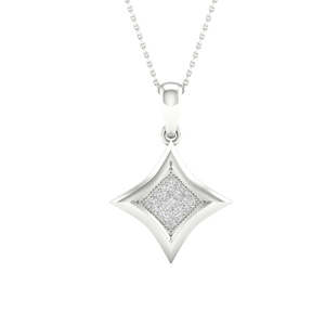 10k 0.05 ct TW diamond pendant this pendant with 18" rolo chain