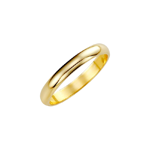 10K Gold Plain and Simple 3mm Regular Fit Wedding Band