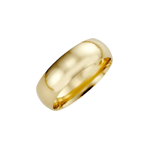 10K Gold Plain and Simple 6mm Regular Fit Wedding Band