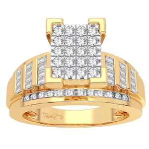 Stunning 10k Cluster Yellow Gold Ring with 0.50ct diamond