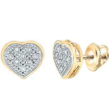 Load image into Gallery viewer, 0.10ct Screwback heart Earrings