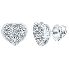 Load image into Gallery viewer, 0.10ct Screwback heart Earrings