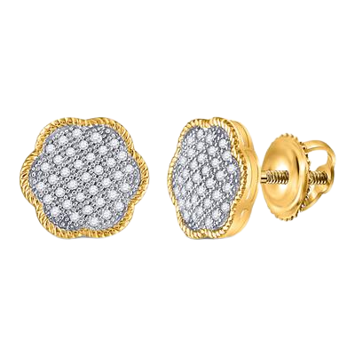 0.20ct Pattern screwback diamond earring with rope design