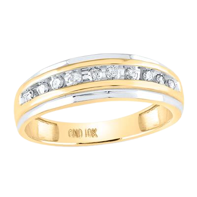 R00522:10k wedding band with 0.25ct diamond