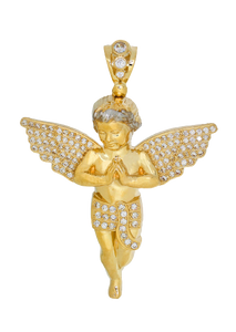 3D angel with cubic zirconia along the wings