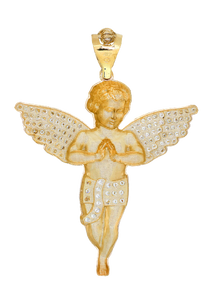 3D angel with cubic zirconia along the wings