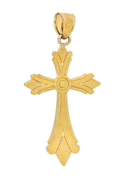 10k Yellow Gold Small cross / crucifix pendant with Jesus