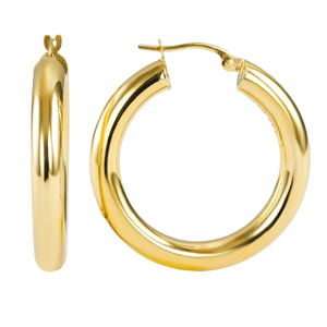 10K Tube Hoop Earring 26mm
