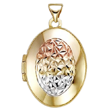Load image into Gallery viewer, 10k Oval Locket with Diamond Cuts