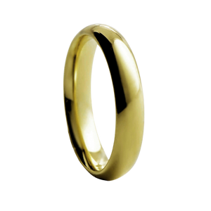 4 mm wide Dome Yellow Tungsten Comfort Fit Carbide Band