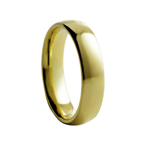 6 mm wide Dome Yellow Tungsten Comfort Fit Carbide Band
