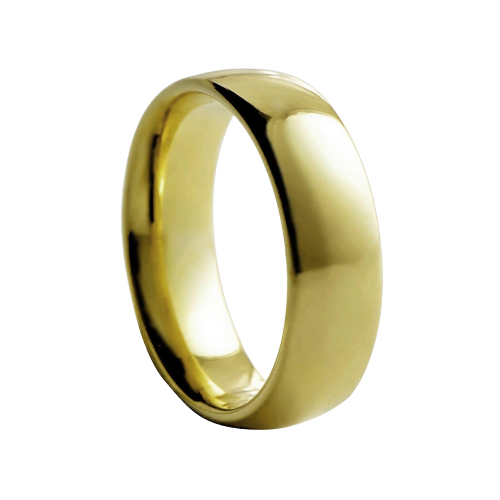 8 mm wide Dome Yellow Tungsten Comfort Fit Carbide Band