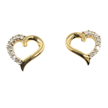 Load image into Gallery viewer, 0.10ct Diamond Screw back heart Earrings