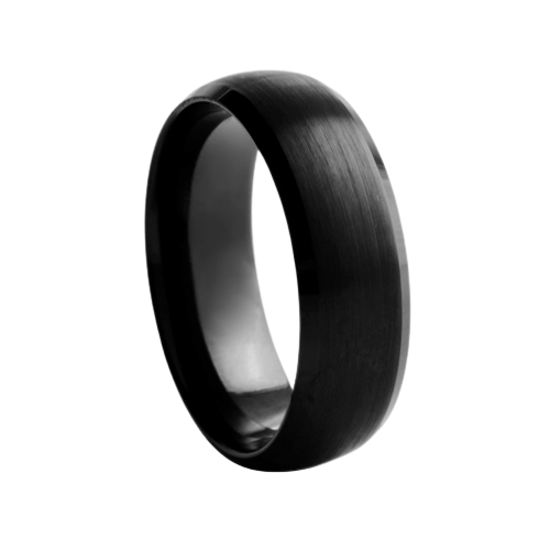 8 mm wide Black Satin Finish Tungsten Comfort Fit Carbide Band