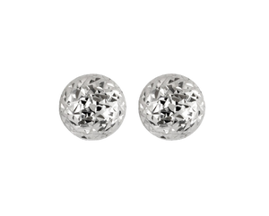10k 8mm Diamond Cut Ball Earring