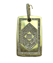 Load image into Gallery viewer, 10k rectangular pendant with cubic zirconia