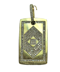 10k rectangular pendant with cubic zirconia