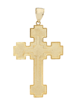 Load image into Gallery viewer, 10k 2 tone hollow cross with diamond cut